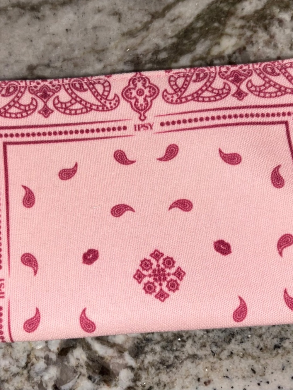 Ipsy August 2026 Bag Brand New! Pink Bandana Zipper Bag, No Makeup Included